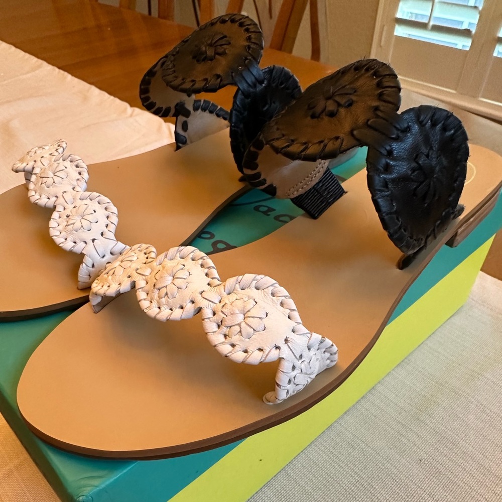 Jack Rogers Lauren Color Blocked Sandal Black/White 9.5